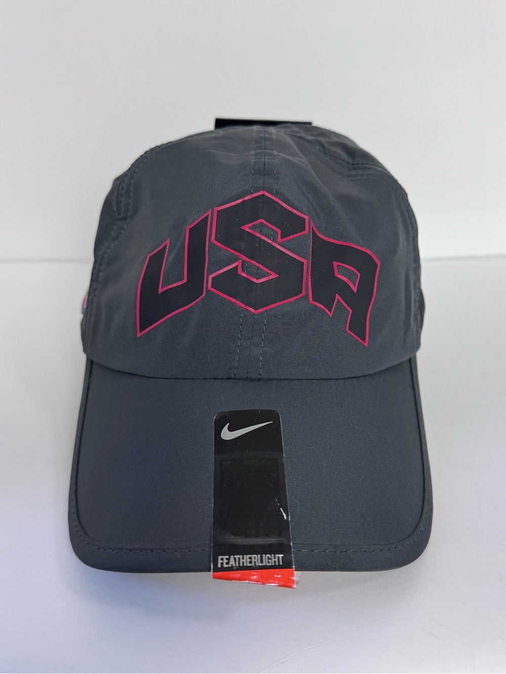 Nike Swoosh USA Olympic Team Hat Featherlight Nike Dri-Fit Grey London 2012 RARE